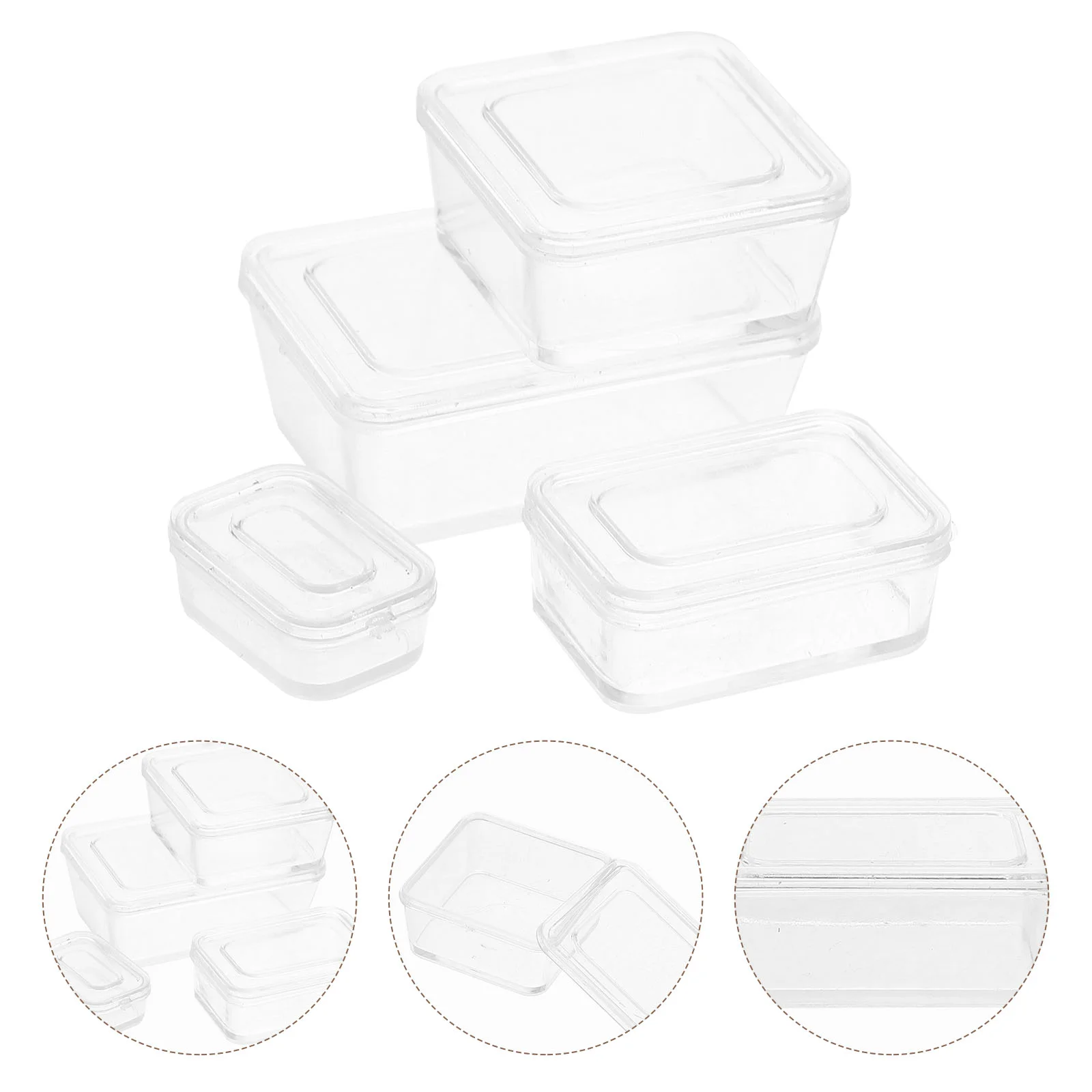 

House Accessories Mini Picnic Craft Decor Miniature Case Household Food Containers Adorn Plastic Storage