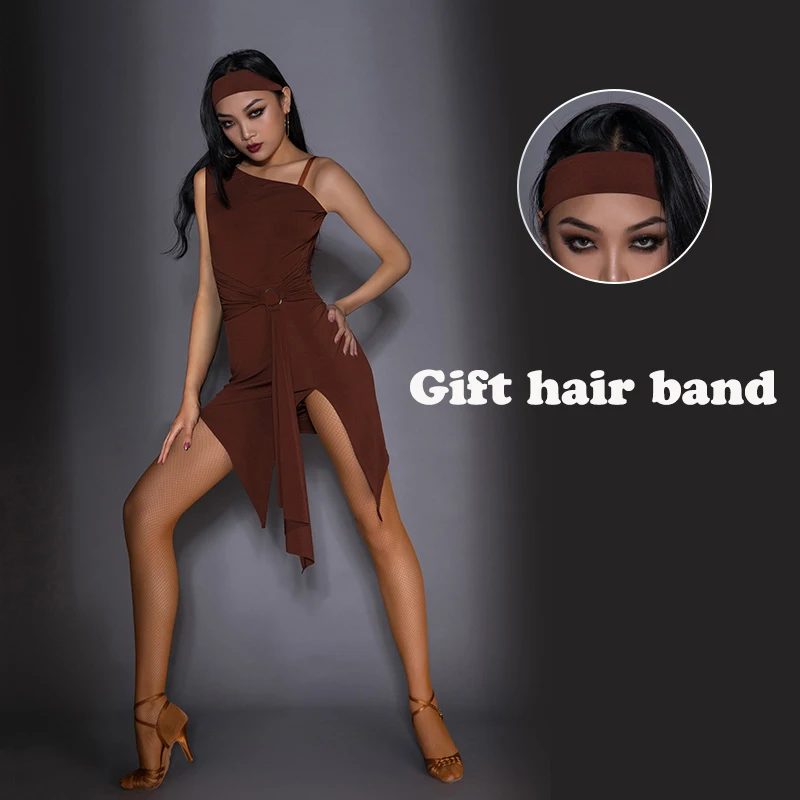 Женское платье для латиноамериканских танцев свободное с длинным рукавом одежда