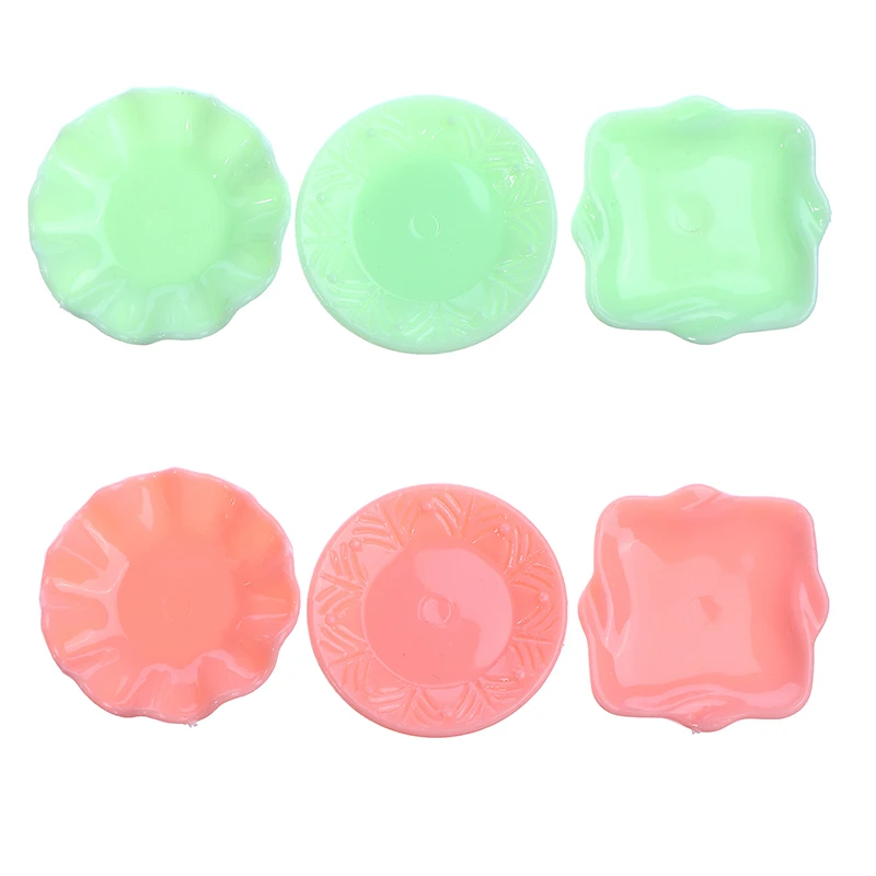 

3Pcs/set Dollhouse tableware mini plastic plates creative plate model miniature scene model