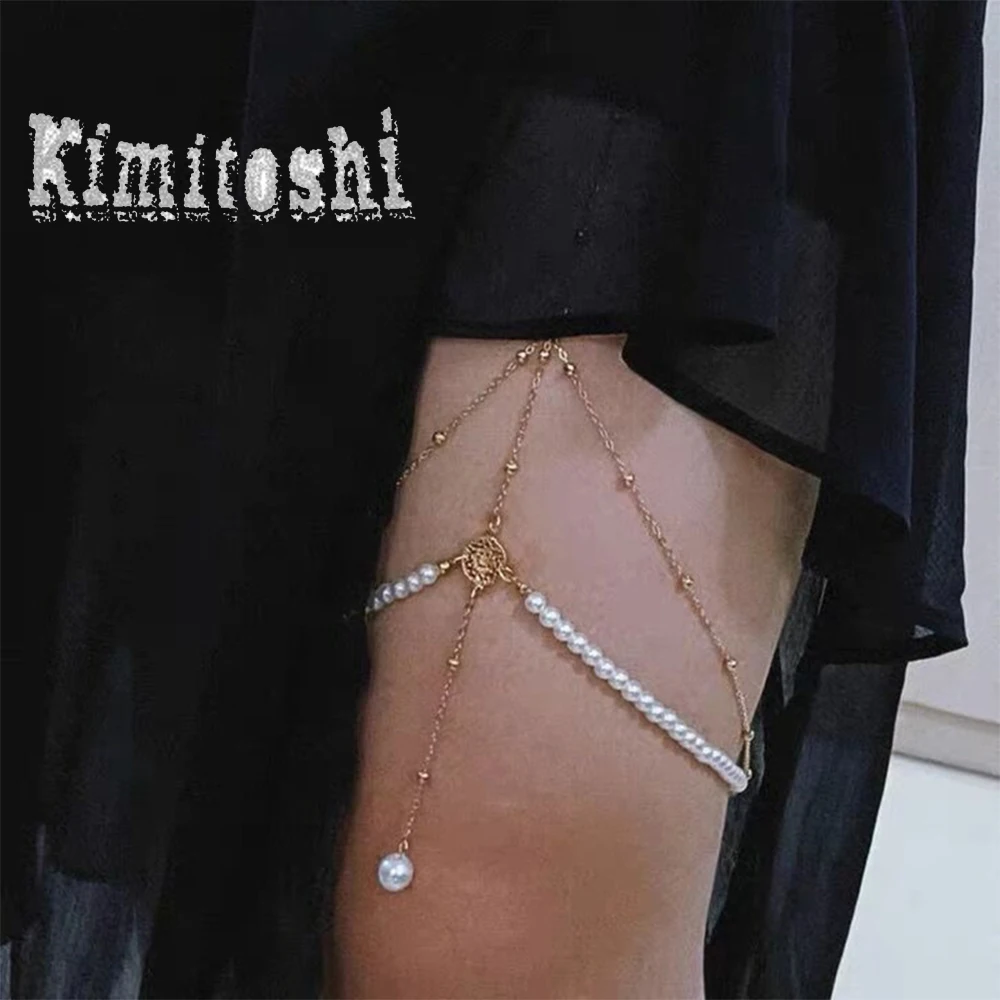 

Соблазнительная металлическая цепочка Kimitroshi для ног, Золотая, серебряная двухцветная пляжная цепочка для ног, цепочка для тела, простая мно...