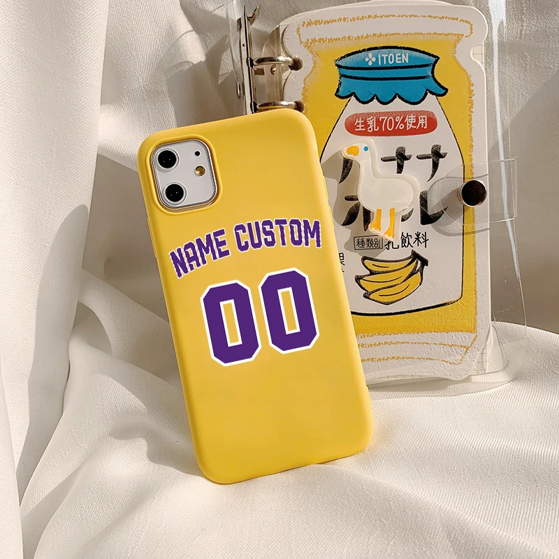 Custom Basketball Number Name Letter DIY Case for iPhone 13 12 11 Pro Max SE 2020 Cover Silicone Funda for iPhone 8 Plus XS XR 7