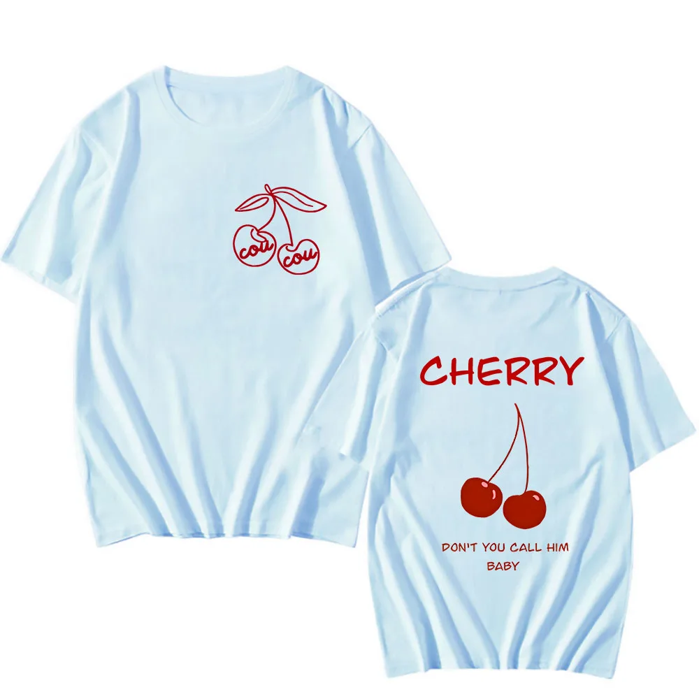 Футболка CouCou с принтом вишни 100% хлопок футболки буквенным для мужчин и женщин