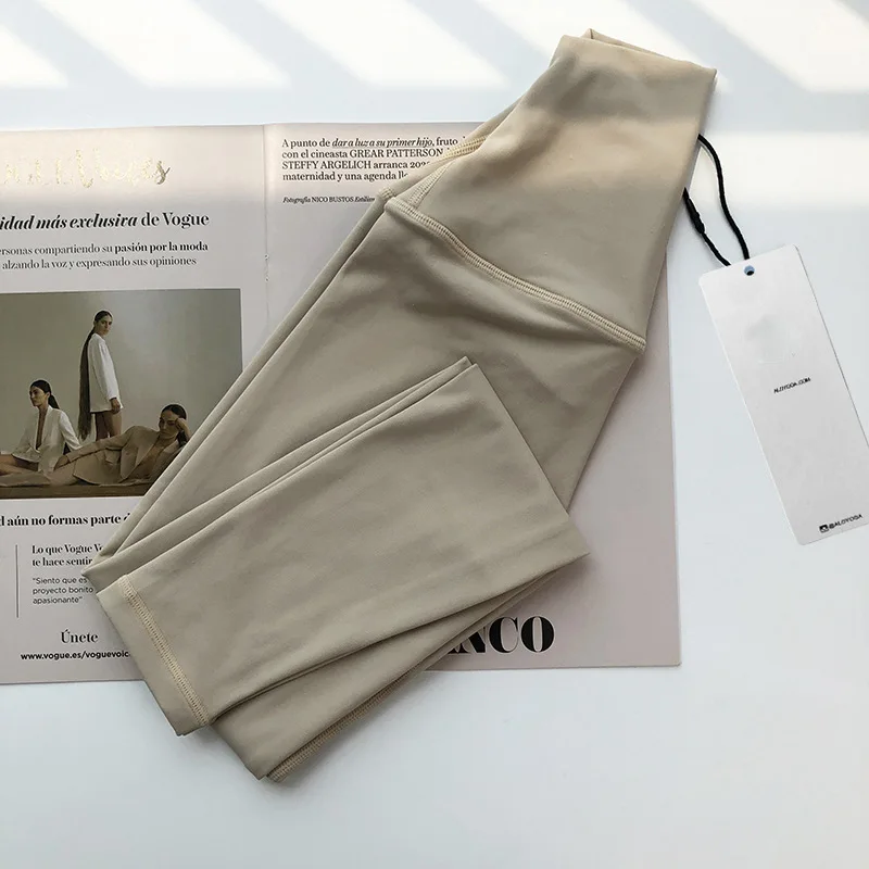 With Logo Yoga leggings women for gym Trackless nude feeling high waist nylon fitness yoga pants exercise Leggings for fitness