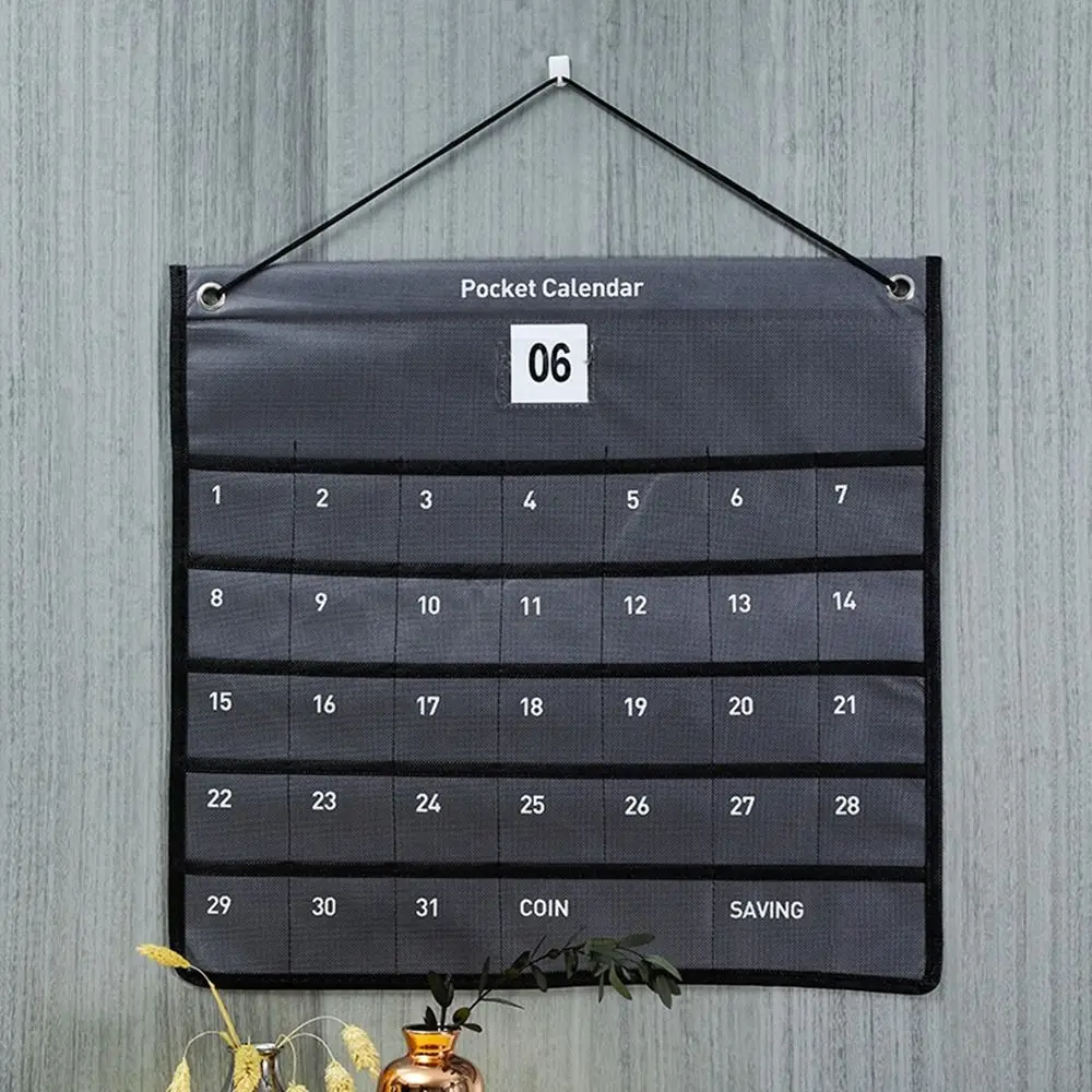 

Calendar Storage Bag Canvas Calendar Bag Fabric Storage Bag Wall Mounted Decoration Storage Bag Reusable Storage Bag With Pocket
