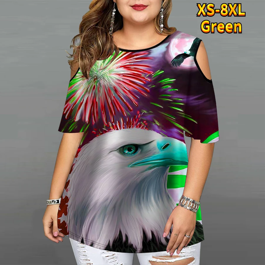 Летняя женская футболка с принтом птиц Модный повседневный пикантный топ