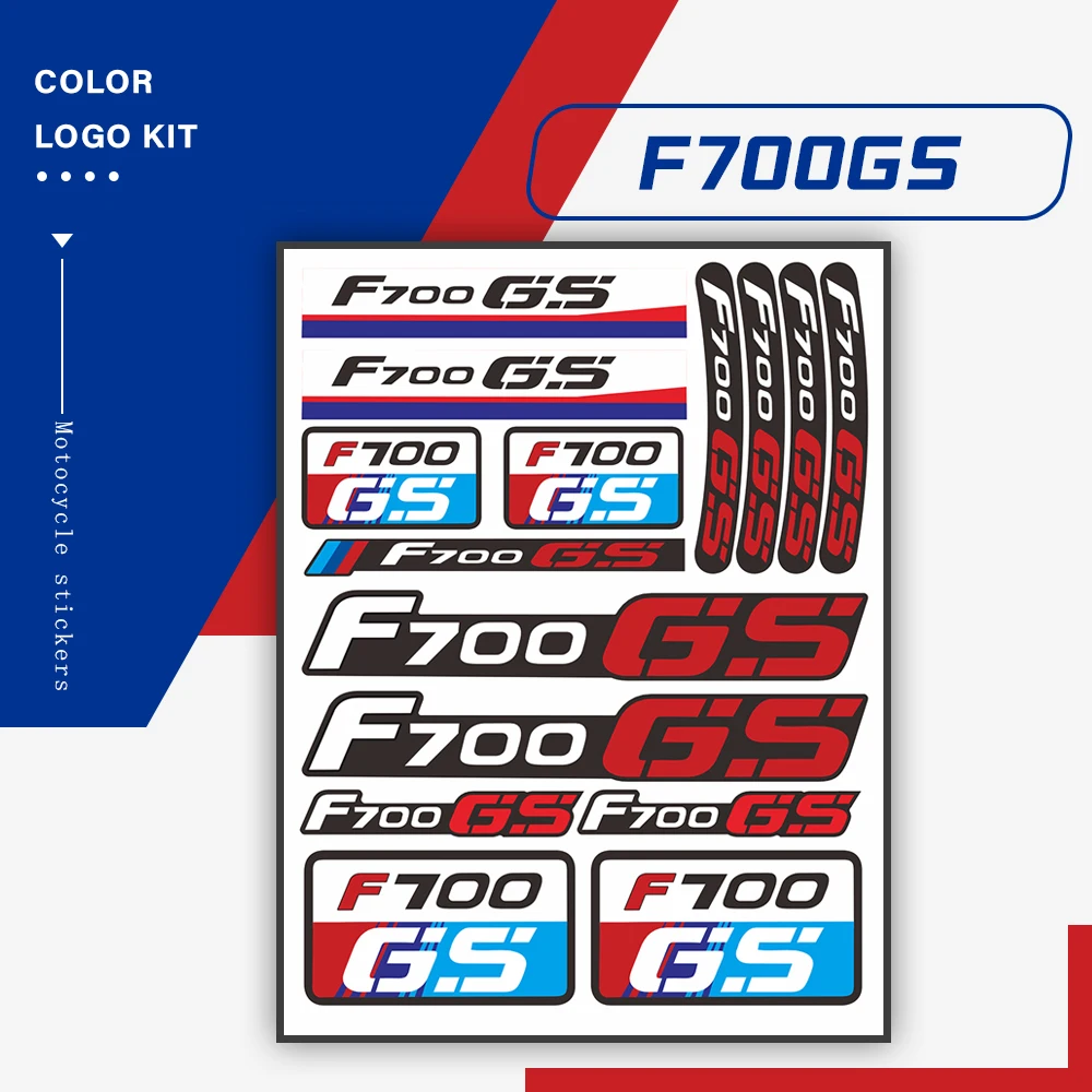 

New Motorcycle Stickers Body Reflective Waterproof Body fuel tank tail box logo decals Kit set For BMW F700GS f700 gs f 700 gs