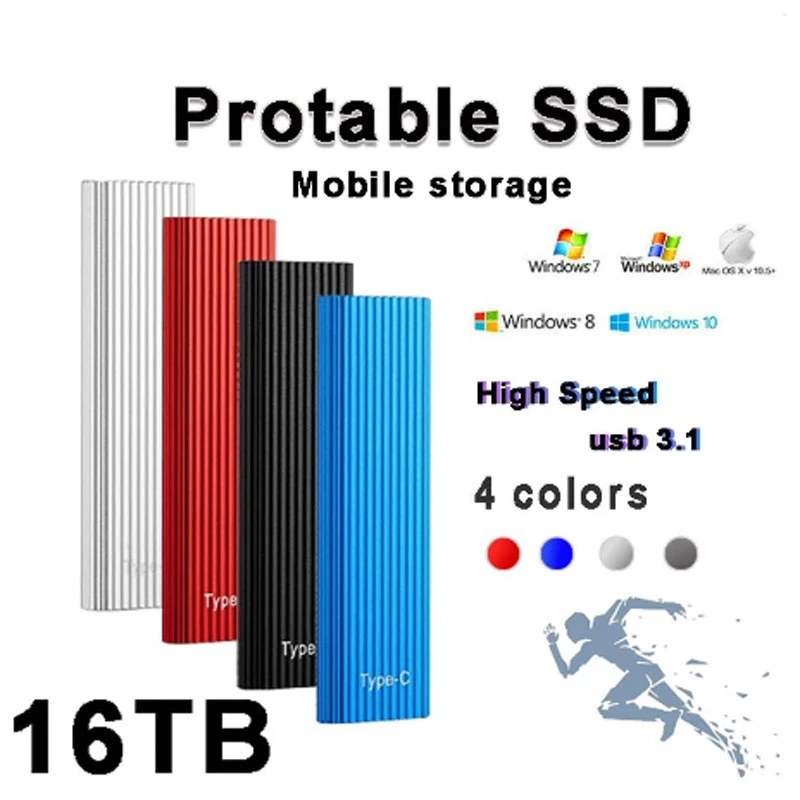 

Портативный твердотельный Накопитель SSD M.2 на 1 ТБ, внешний жесткий диск, высокоскоростные жесткие диски USB 3,1 на 4 ТБ, накопители для ноутбука