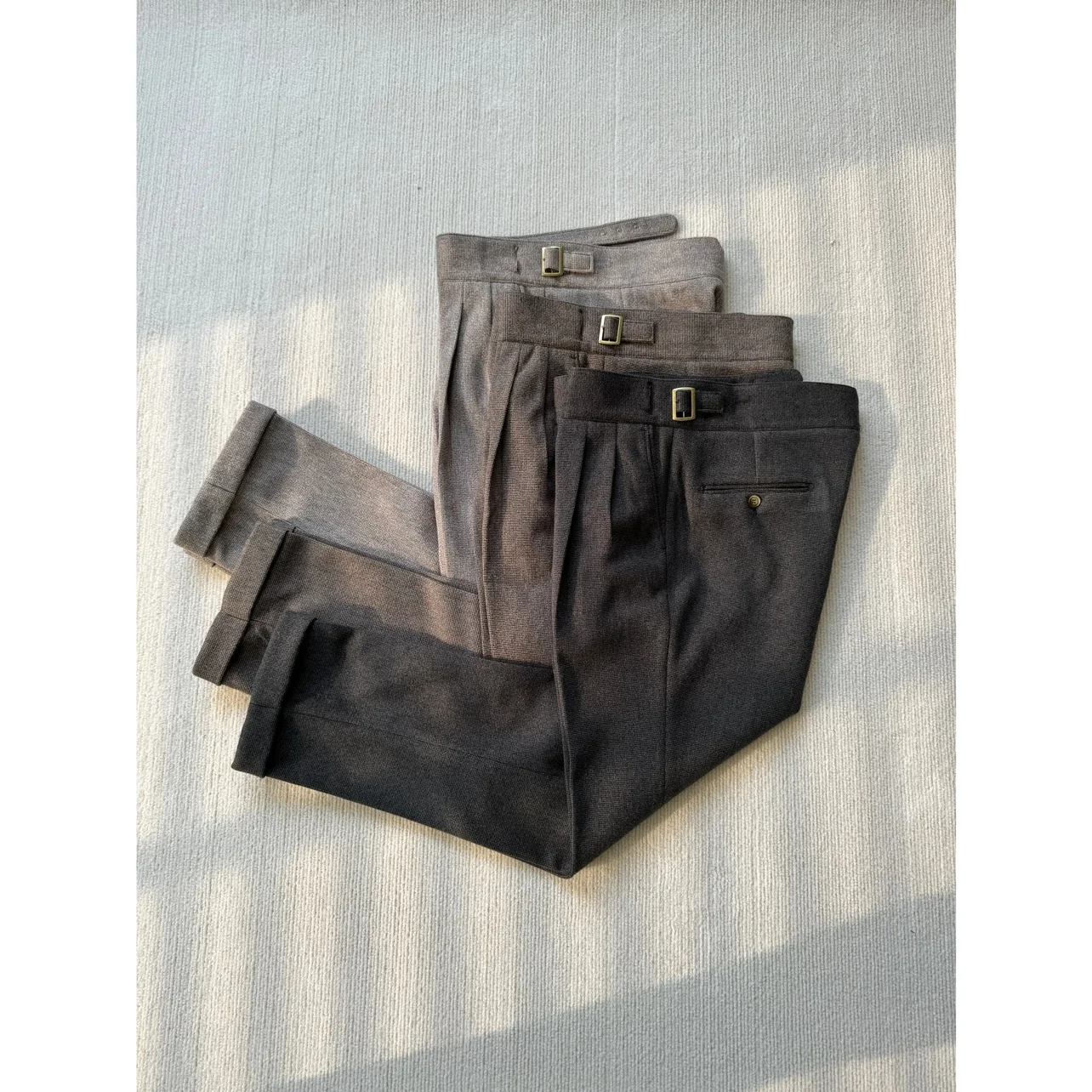 Новые высококачественные серые осенне-зимние толстые шерстяные брюки Gulka High Slim