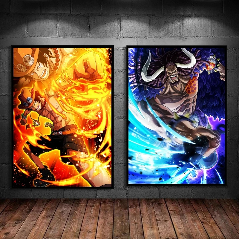 

Hot Anime Poster One Piece Ace Decoration Paintings Prints And Prints Decorative Children's Bedroom Decor Comics Pictures