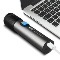 3 modeszoomable usb rechargeable led flashlight power bank built in 1200mah lithium 18650 battery waterproof torch light