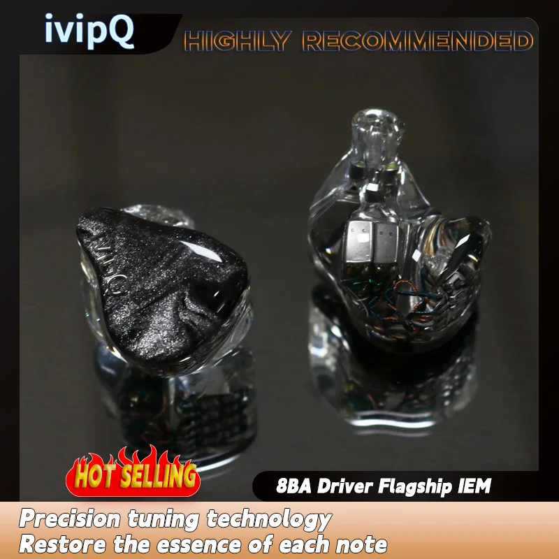 Фото Флагманские Hi-Fi наушники ivipQ Conch V11 8BA Driver Flagship IEM с модернизированным модульным кабелем, проводные наушники для музыкального монитора для аудиофилов, музыкантов №4