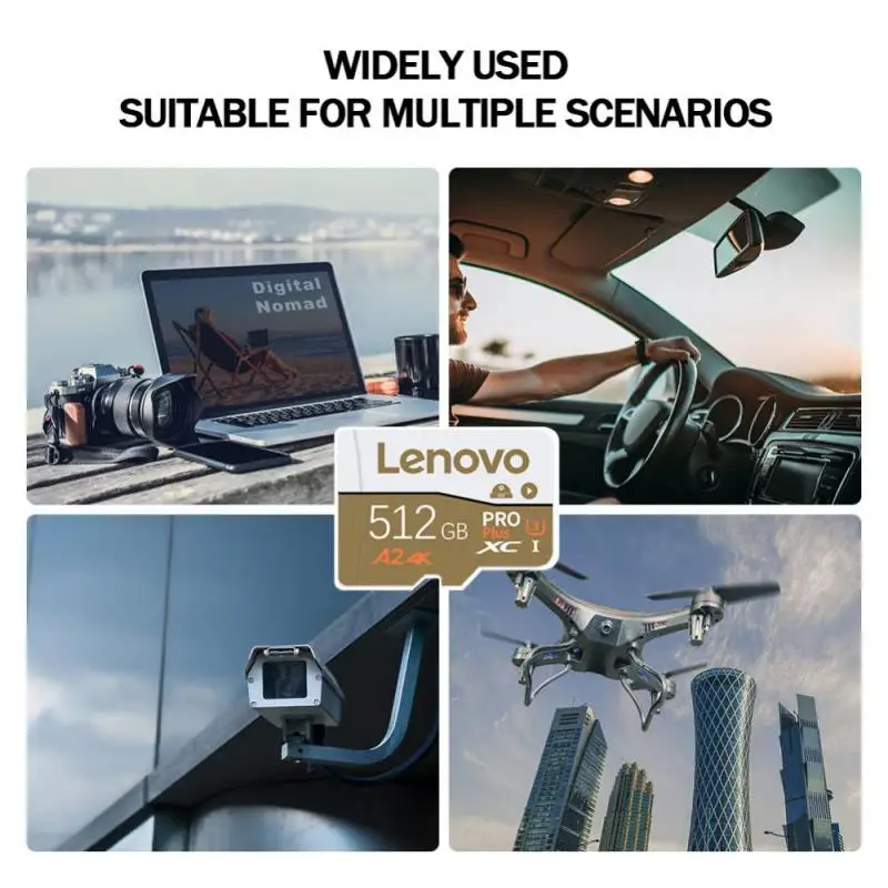 Карта памяти Lenovo 2 ТБ для вождения рекордера 512 ГБ 256 128 Micro TF SD-карта 1 мобильного