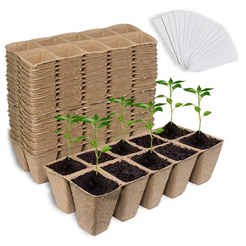 

Seed Starter Peat Pots, Biodegradable And Organic Germination Seedling Trays Kit For Indoor Outdoor