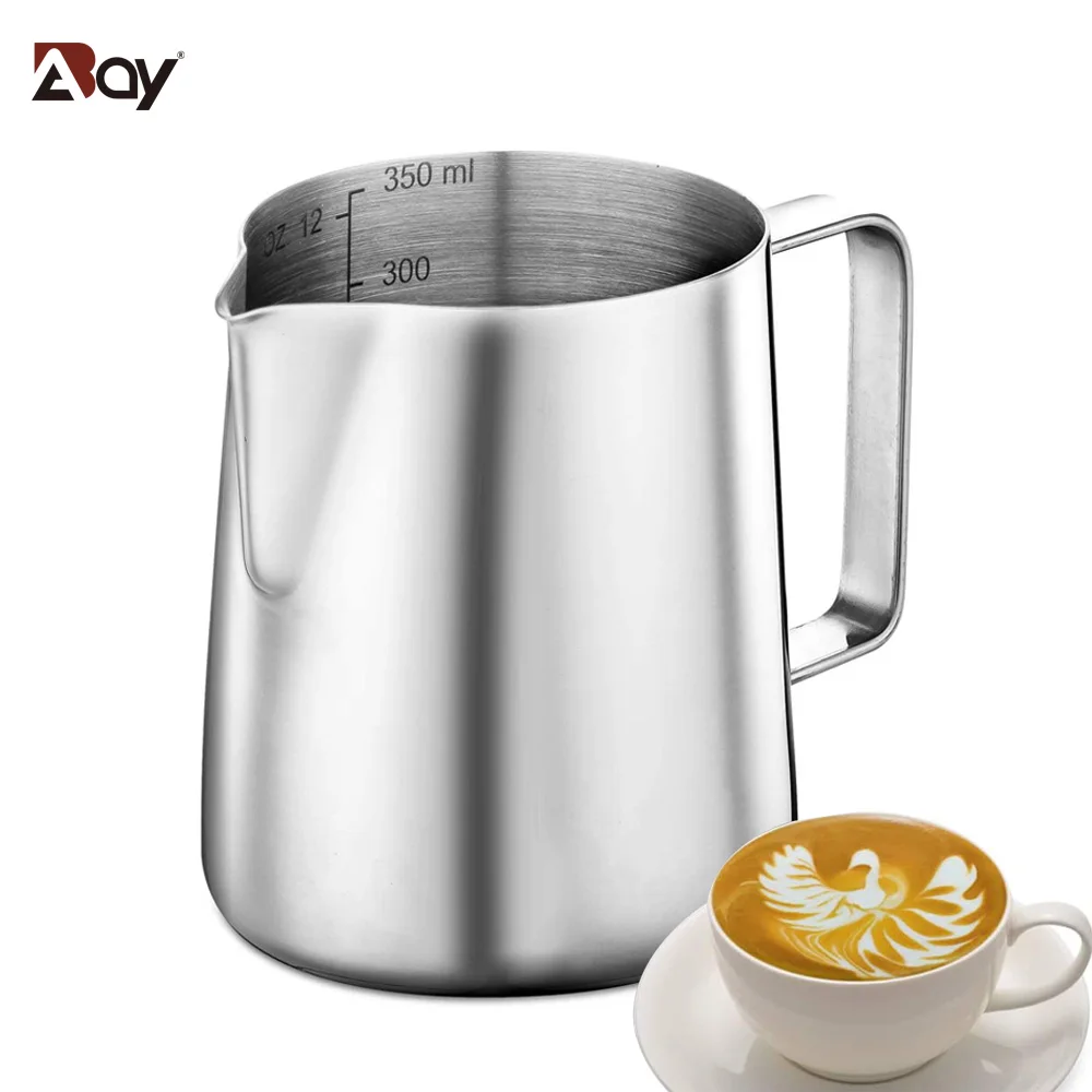 

Milk Jug Stainless Steel Espresso Cups Tick Mark Coffee Accessories Milk Frother Milk Pot Frothing Pitcher Stencils Cappuccino