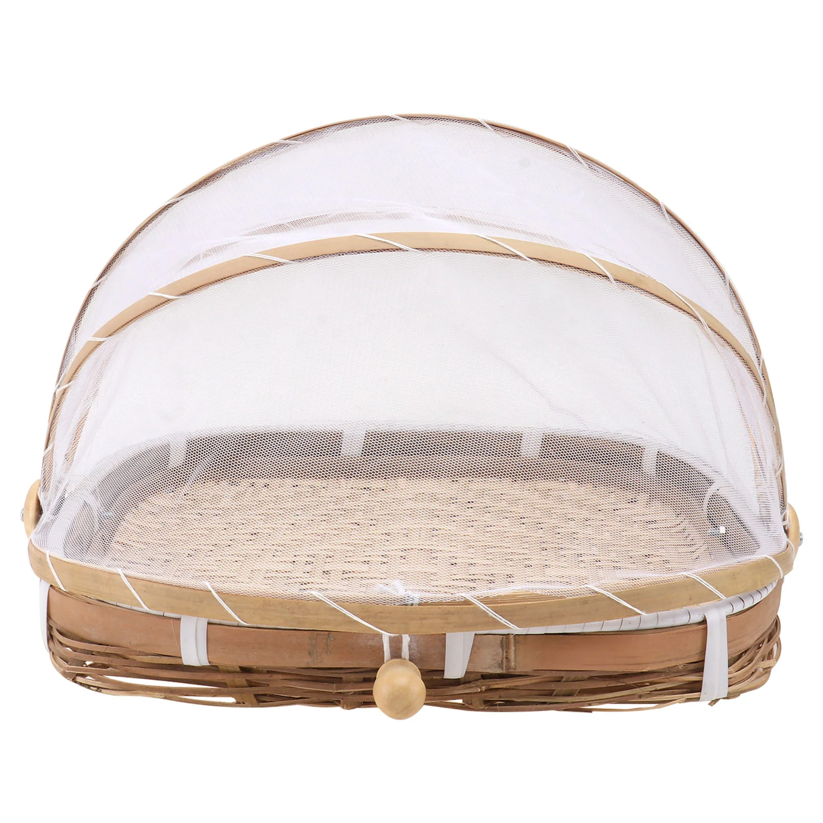 

Baskettent Woven Serving Cover Tray Round Mesh Bread Wicker Sieve Storage Fruit Rattan Dome Baskets Dustpan Container Covered