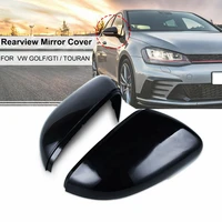 1 pair car wing rearview mirror cover cap for vw gti golf 2010 2014 glossy black left right abs vehicel replacemet part