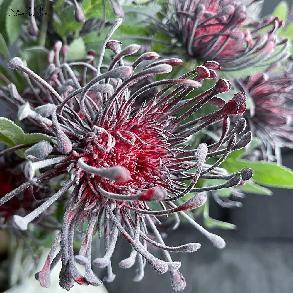 SunMade 3 головки/ветка Leucospermum искусственные цветы для украшения свадьбы