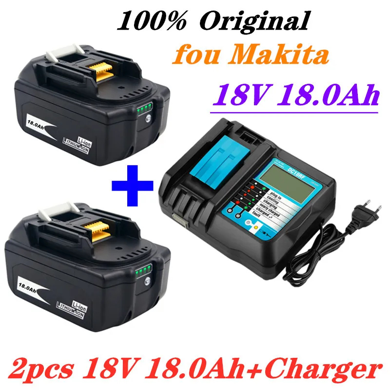 

100% BL1860 аккумулятор 18 в 18000 мАч литий-ионный аккумулятор для Makita 18 В батарея BL1840 BL1850 BL1830 BL1860B LXT 400 + зарядное устройство
