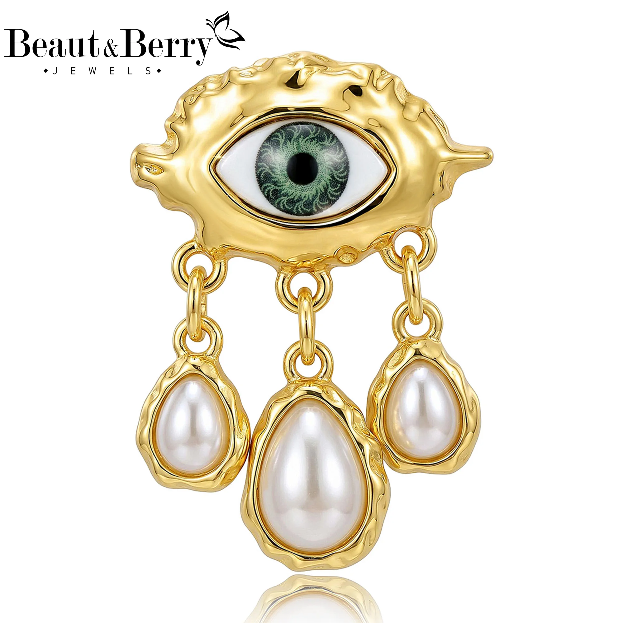 Фото Роскошные жемчужные броши-подвески Beaut&Berry для женщин и мужчин, креативные булавки, повседневные украшения для вечеринок, аксессуары, подарки, декор №1