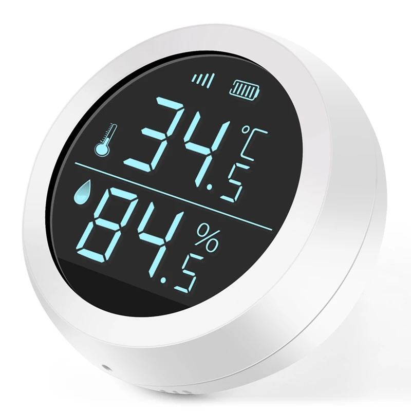 

Tuya Zigbee Smart Remote Monitoring Wireless Temperature And Humidity Sensor With LED Screen Working With Tuya Zigbee