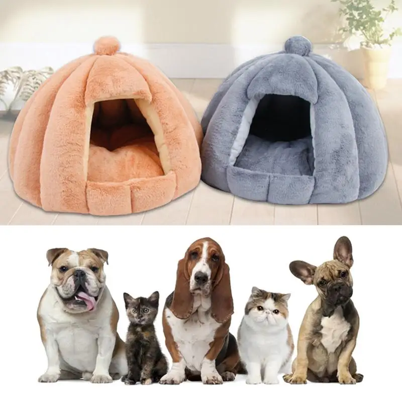 

Cat Beds For Indoor Cats Fluffy Cat Igloo With Removable Washable Cushioned Mattress Anti-Slip Bottom Design Freestanding Warm