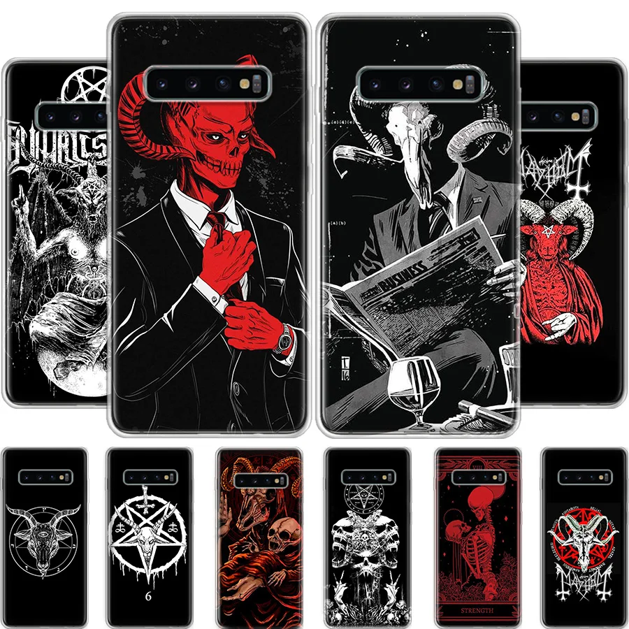 Satanic Goat Satan Devil Phone Case For Samsung S22 Ultra S21 Plus Galaxy S20 FE S10 Lite 2020 S9 S8 S7 S6 EDGE