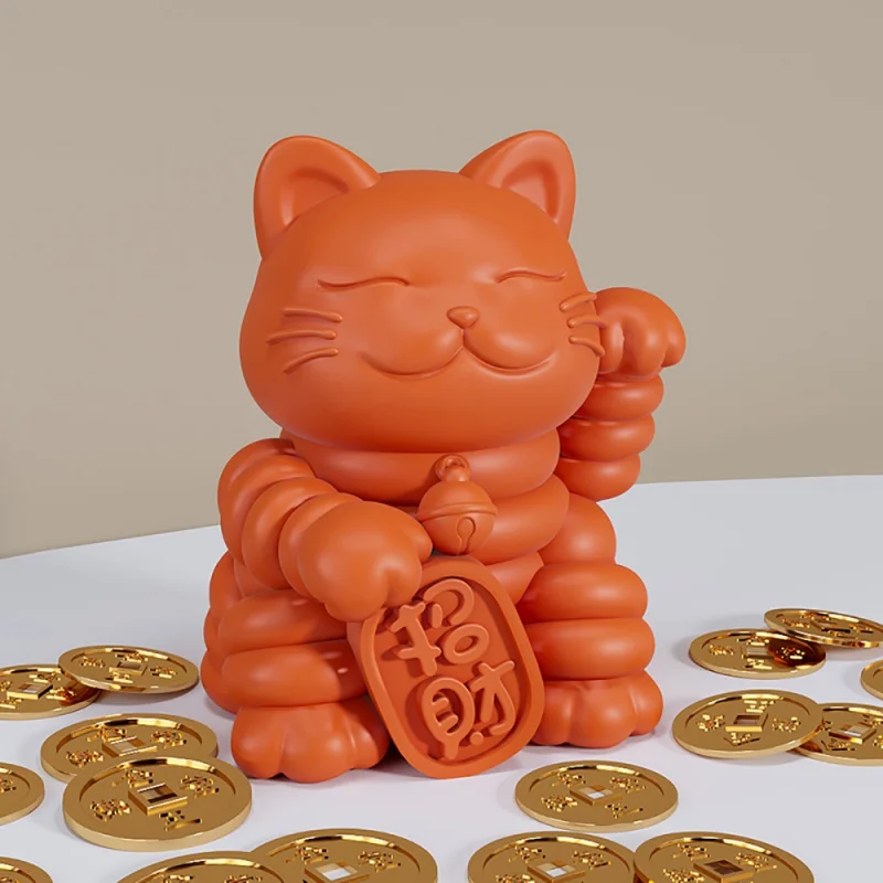 

Kawaii домашний декор, керамическая счастливая фотостатуэтка и декор для комнаты, настольные аксессуары, статуэтка Манеки, украшения, подарки ручной работы