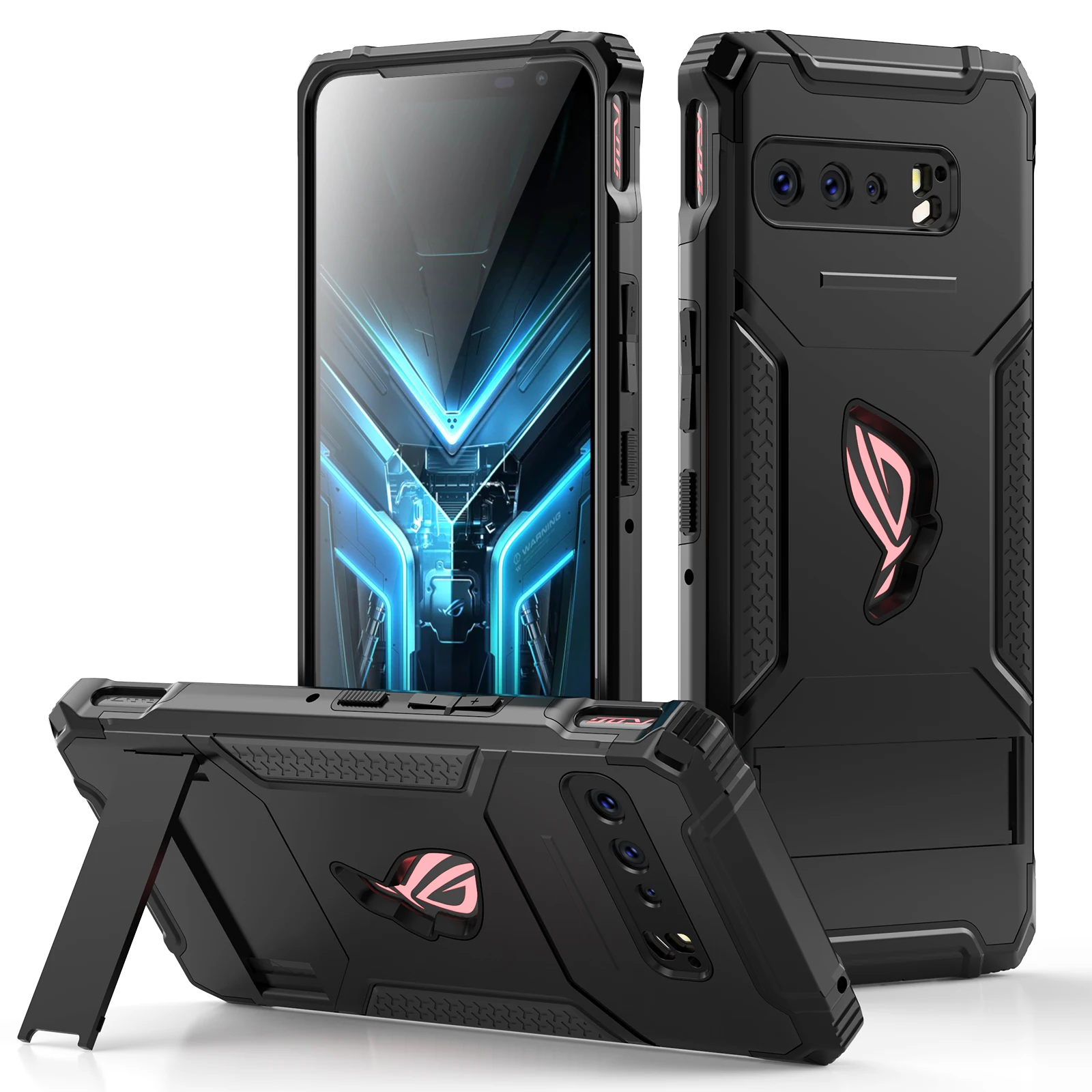 

ZSHOW Armour чехол для ASUS ROG Phone 3 Чехол Air Trigger, совместим с подставкой и пылезащитной заглушкой, защита от падения в Военном Стиле