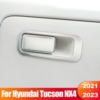 for hyundai tucson nx4 2021 2022 2023 hybrid n line car co pilot storage box handle bowl cover trim stainless steel accessories