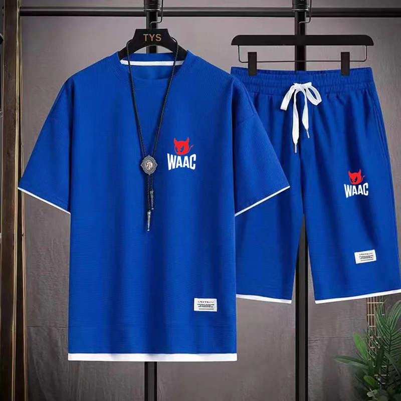 Summer Men's and Women's 2-Piece T-shirt +Shorts Sportswear Fashion Printing Loose Harajuku Style Street Apparel Casual Golf Set