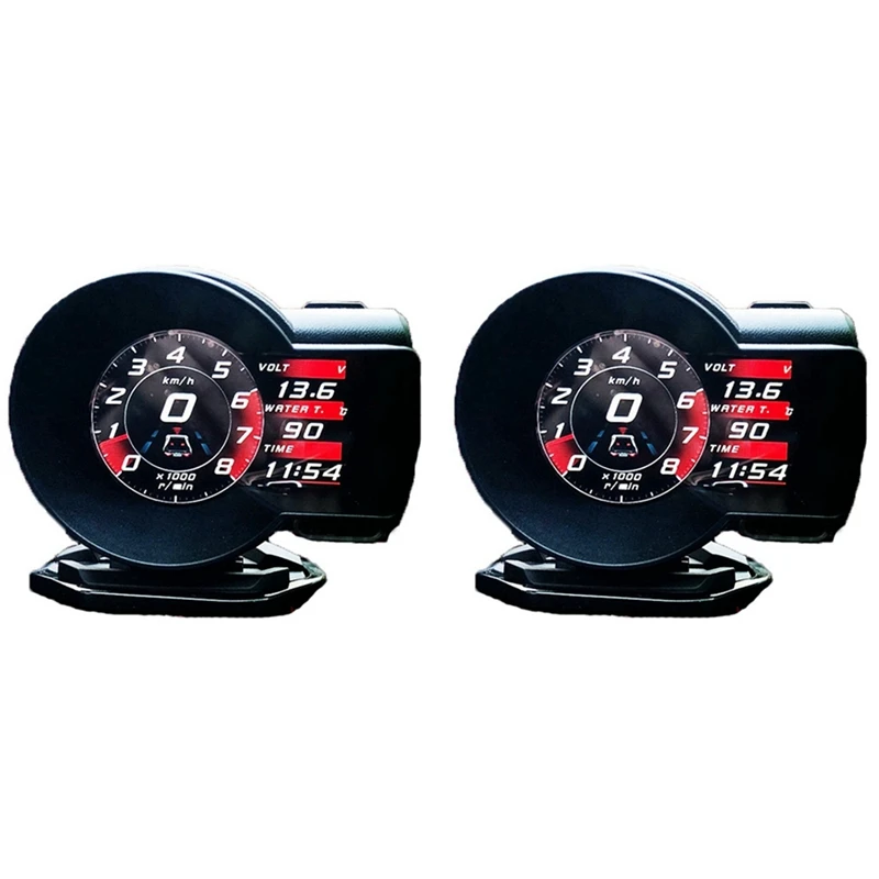 

2X OBD Head Up Display Multifunction Car Digital Boost Gauge Voltage Speed Meter Water Temp Alarm Auto Diagnostic Tool