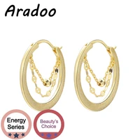 aradoo s925 silver matte round tassel earrings 18k gold plated light luxury all match personalized silver earrings