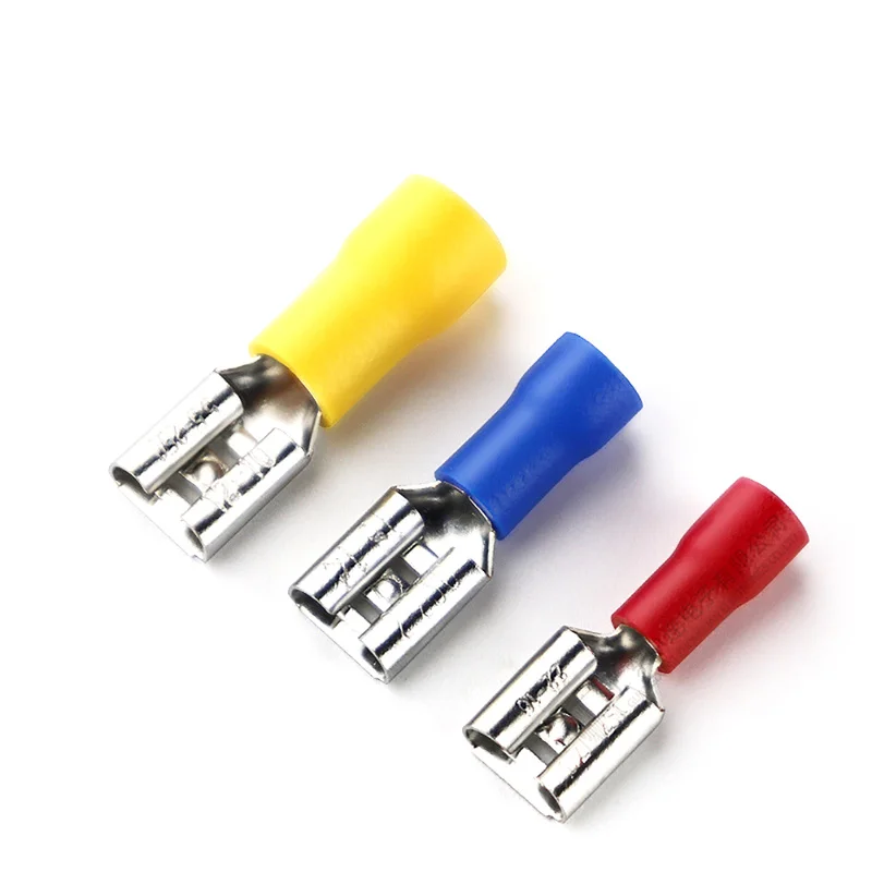 

100/50pcs Insulated Female Crimping Terminals 2.8mm 4.8mm 6.3mm Seal Spade Electrical Wire Connector Wiring Cable Plug