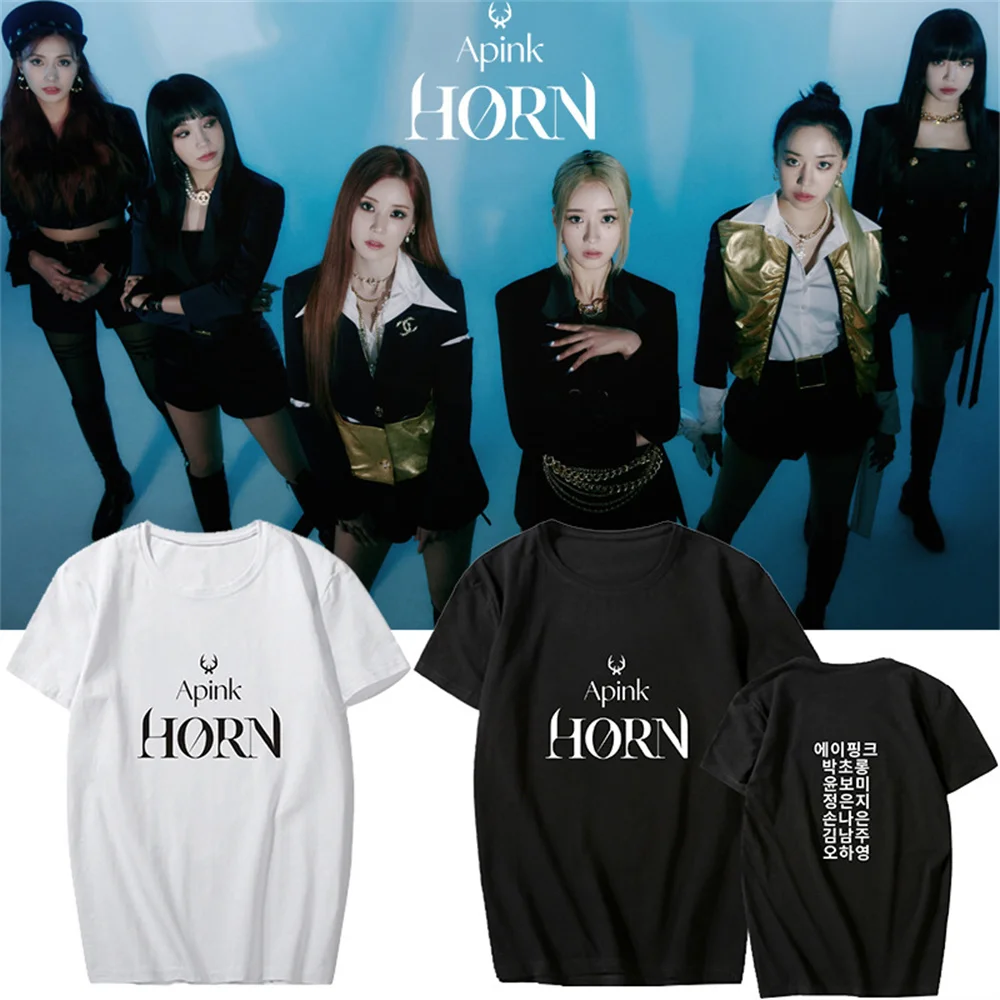 

Футболка Apink однотонная с круглым вырезом и коротким рукавом