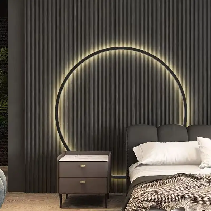 Фото Скандинавские настенные светодиодные светильники Nordic Luxury-lite Golden Ambiance Circle из железа, креативные светильники для гостиной, декоративные люстры для дома №2
