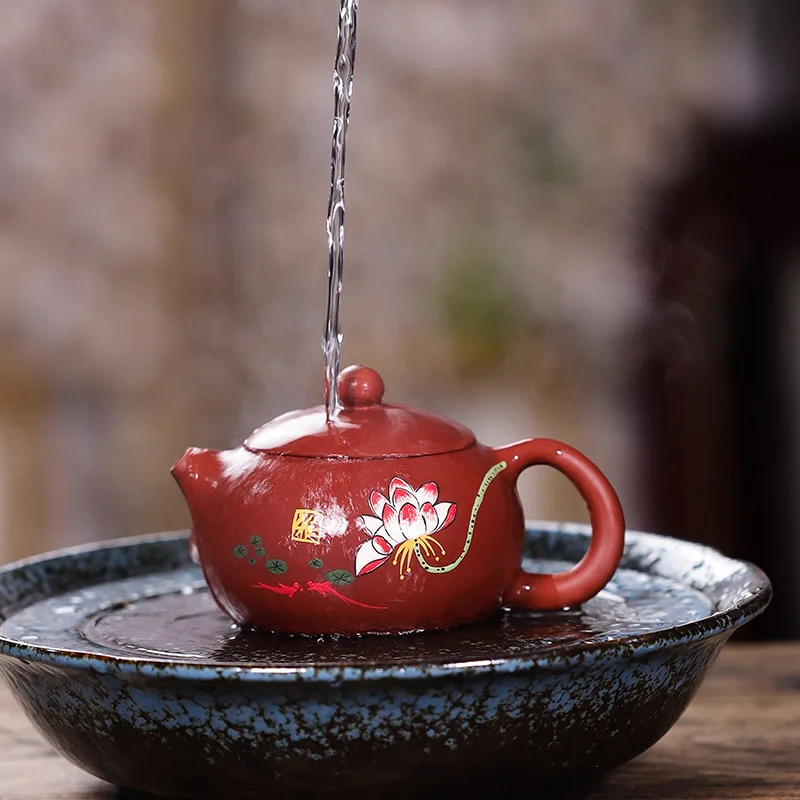 

Raw Ore Dahongpao Teaware Chinese Yixing Tea Pot Handmade Purple Clay Xishi Teapot Beauty Kettle Tea Ceremony Gifts 220ml