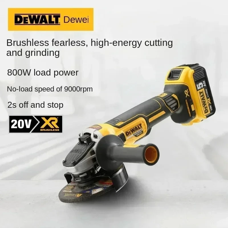 Фото DEWALT DCG405 100/125 мм 18 В литиевая батарея бесщеточная угловая шлифовальная машина с плоской головкой голый станок режущий станок №1