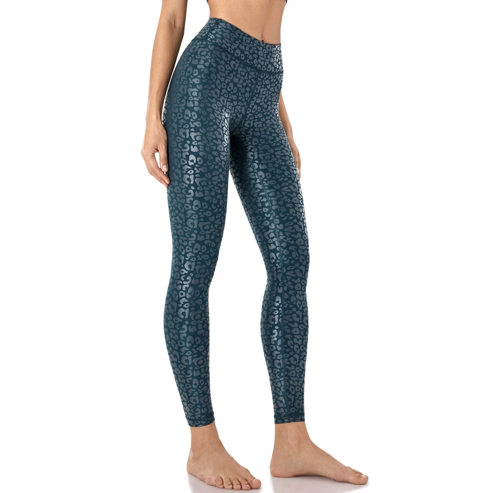 Faux Leather Leggings for Women Halloween Mermaid Shiny Workout High Waisted Tummy Control 80s Yoga Pants 25 Inches