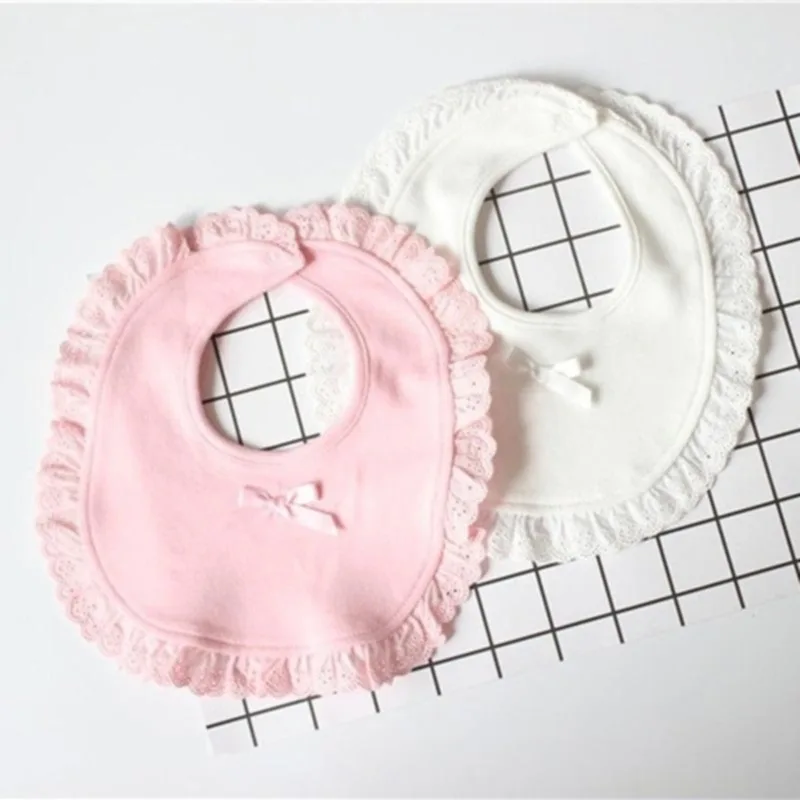 

Cotton Newborn Lace Bow Baby Bibs Girls Boys Burp Cloth Infant Bibs Infant Saliva Towels Toddler Baby Scarf
