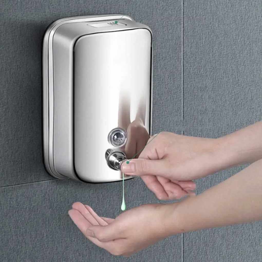 

Hand Wash Dispenser Wall Mounted Press Dish Shower Gel Organizer School Kitchen Dorm Washroom Storage Container 500ml