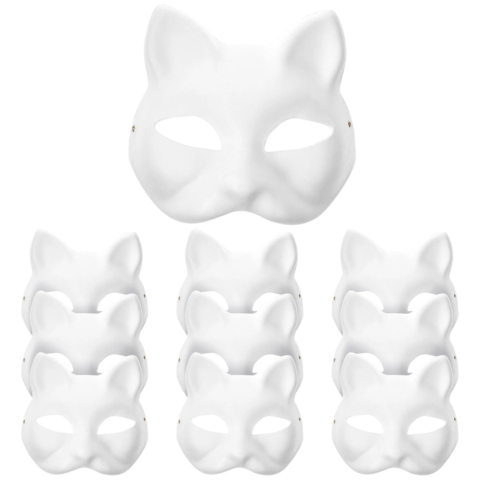 

Masks Cat Mask Masquerade Diy White Blank Face Cosplay Halloween Party Paper Unpainted Paintable Animal Kids Half Decorate Mache