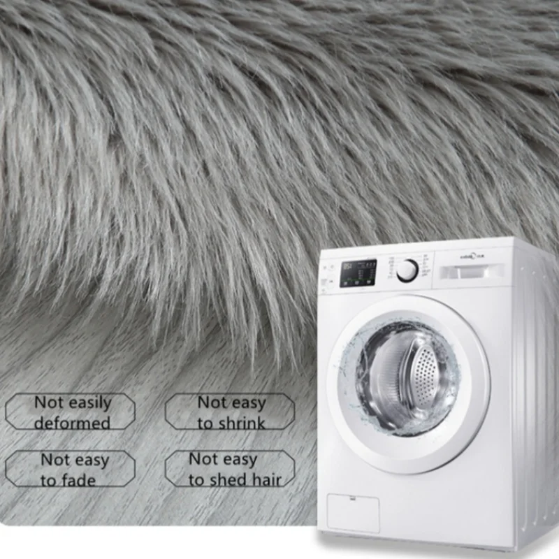 Круглый Пушистый Ковер Из искусственной овчины для спальни гостиной балкона