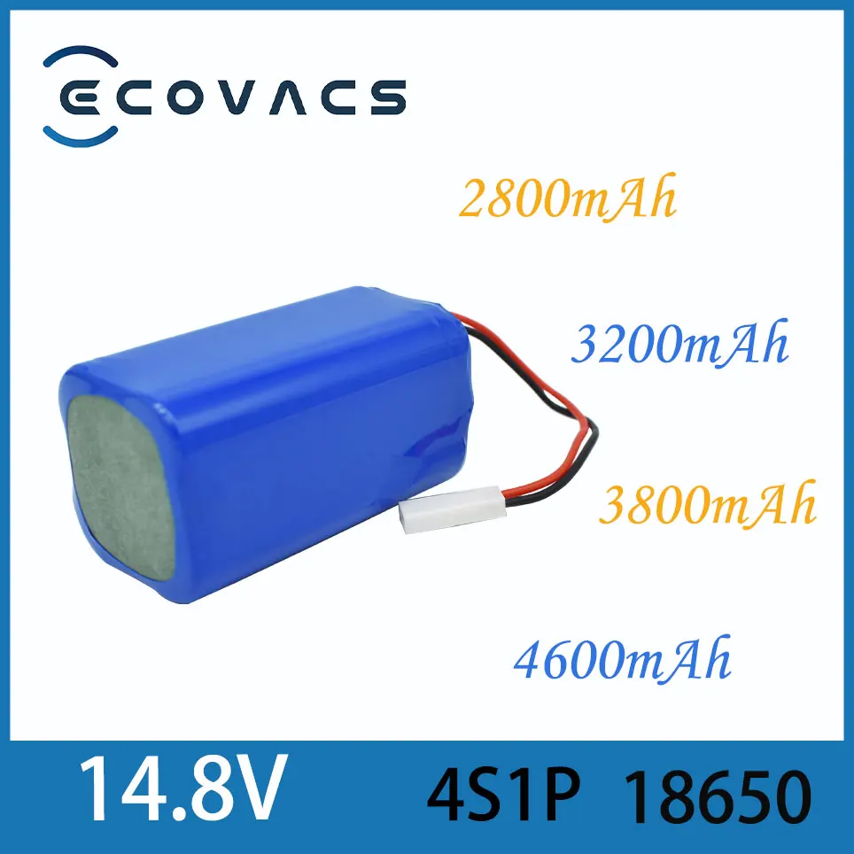 

Аккумулятор для пылесоса Ecovacs, 14,8 в, 2800/3200/3800/4600 мАч, 4S1P, 18650, резервная батарея для литий-ионного робота-пылесоса