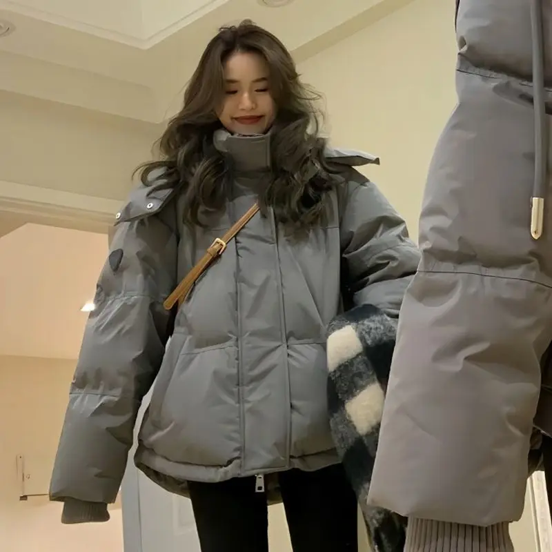 

пальто с хлопковой подкладкой, свободное универсальное утепленное повседневное модное пальто с капюшоном в корейском стиле