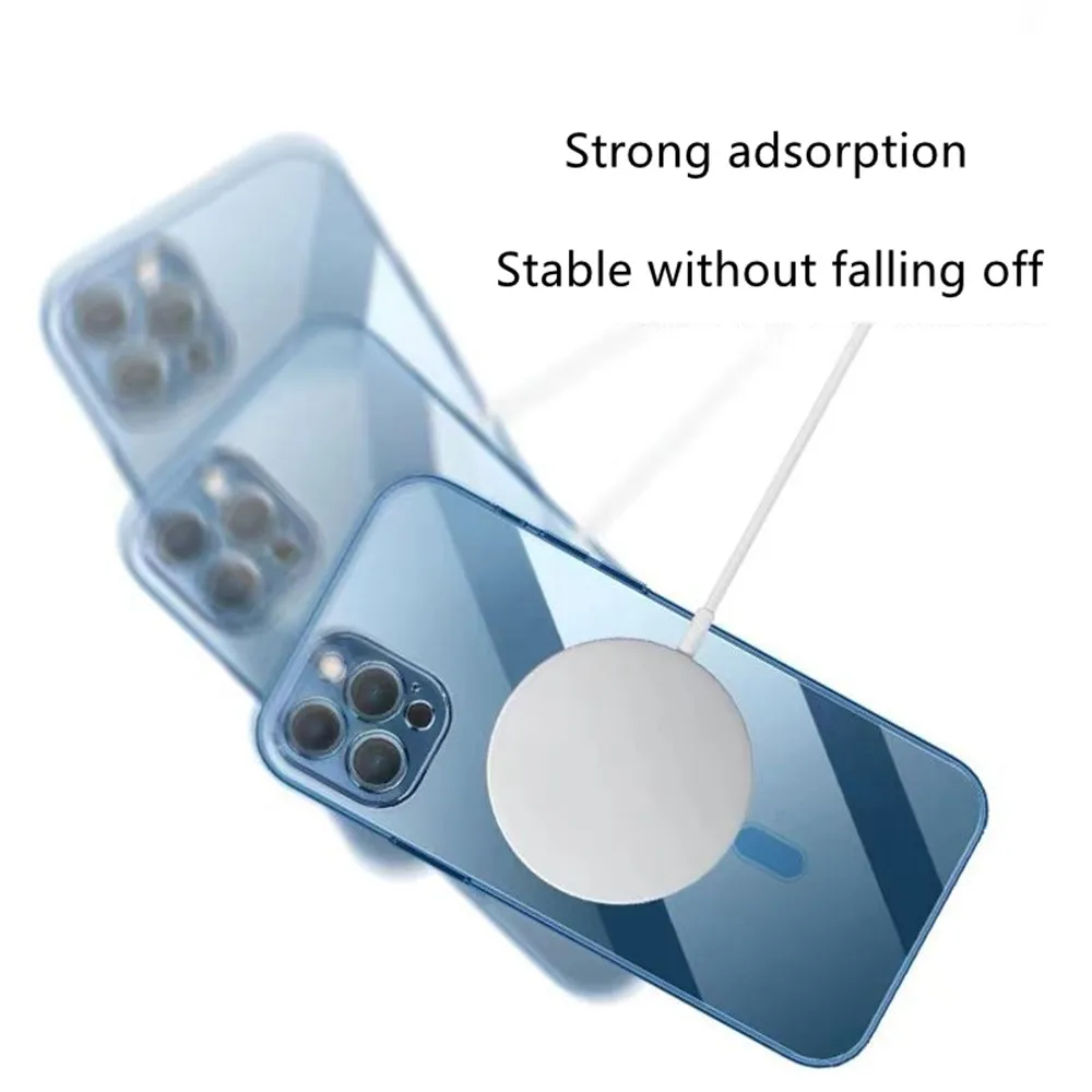 Прозрачный мягкий магнитный силиконовый чехол Magsafing для iPhone 11 12 13 Pro Max X XS XR 7 8 Mini