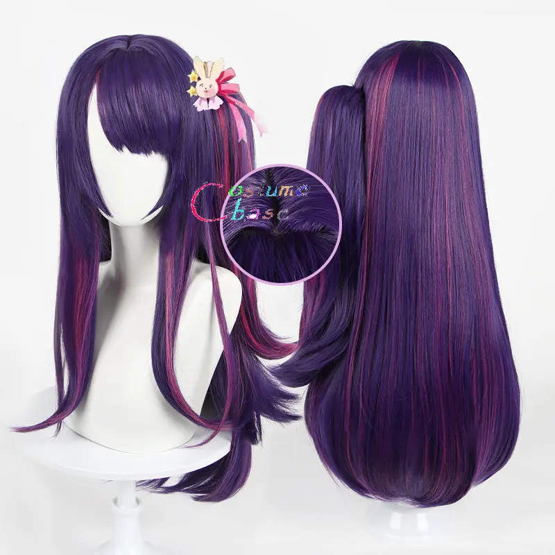

Парик для косплея Oshi No Ko Hoshino Ai, длинные термостойкие синтетические волосы для аниме-косплея, с темно-фиолетовым, розовым, аниме, Хэллоуин