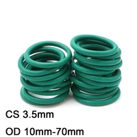 10pcs green fkm fluorine rubber o ring cs 3 5mm od 10 70mm insulation oil high temperature resistance sealing gasket ring washer