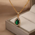 Роскошное ожерелье с подвеской женское изумрудно-зеленое ювелирное изделие с драгоценными камнями Свадебные аксессуары женский подарок 2021