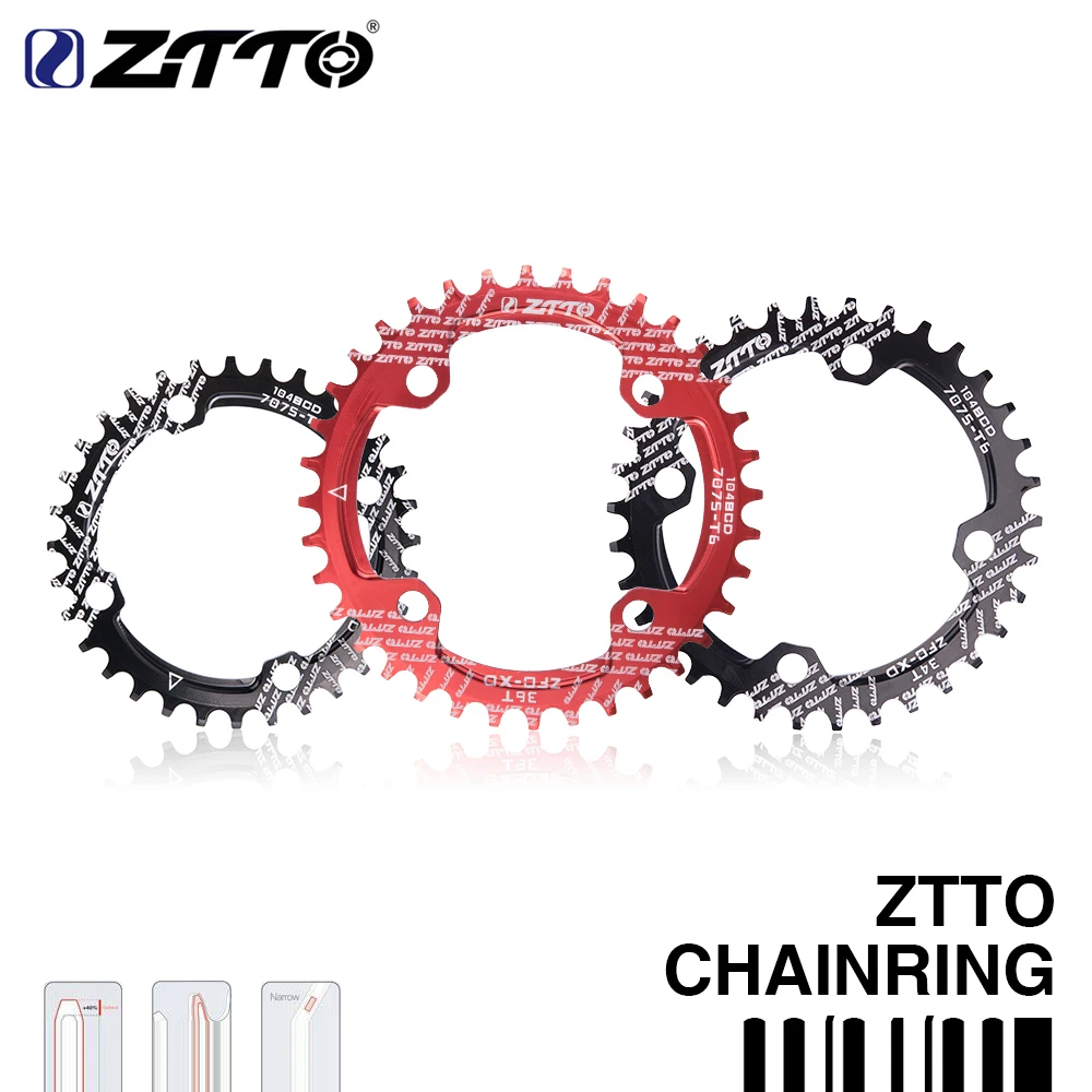 

ZTTO single speed 1x system Narrow Wide chaining 104 BCD ROUND 32T 34T 36T for MTB 11s 10s 9s 1*11 Crankset Chainwheel Ring