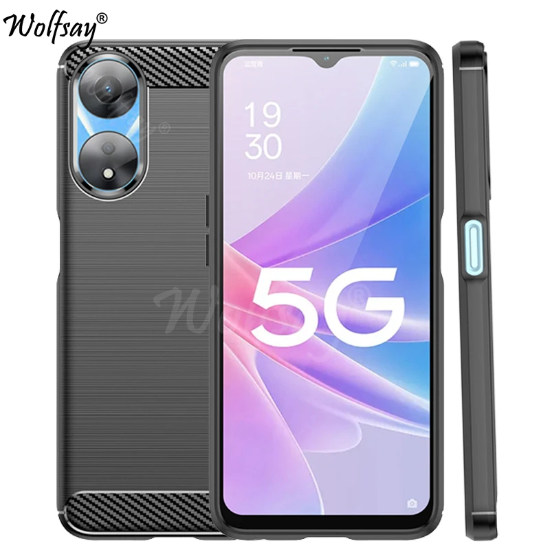 

Противоударный чехол для Oppo A78, задняя крышка из мягкого силикона и углеродного волокна для Oppo A78